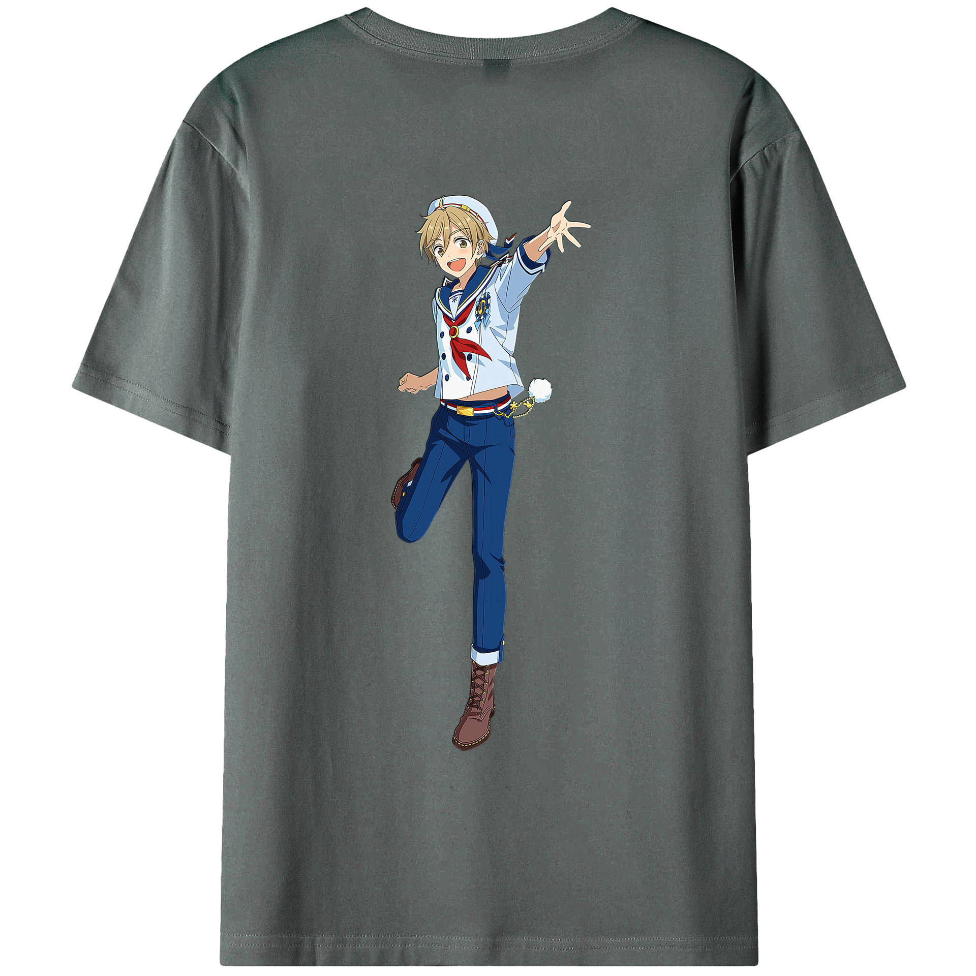 （画像用） あんさんぶるスターズ! Ensemble Stars 綿100％ メンズ半袖Tシャツ（バックプリント） 通気性